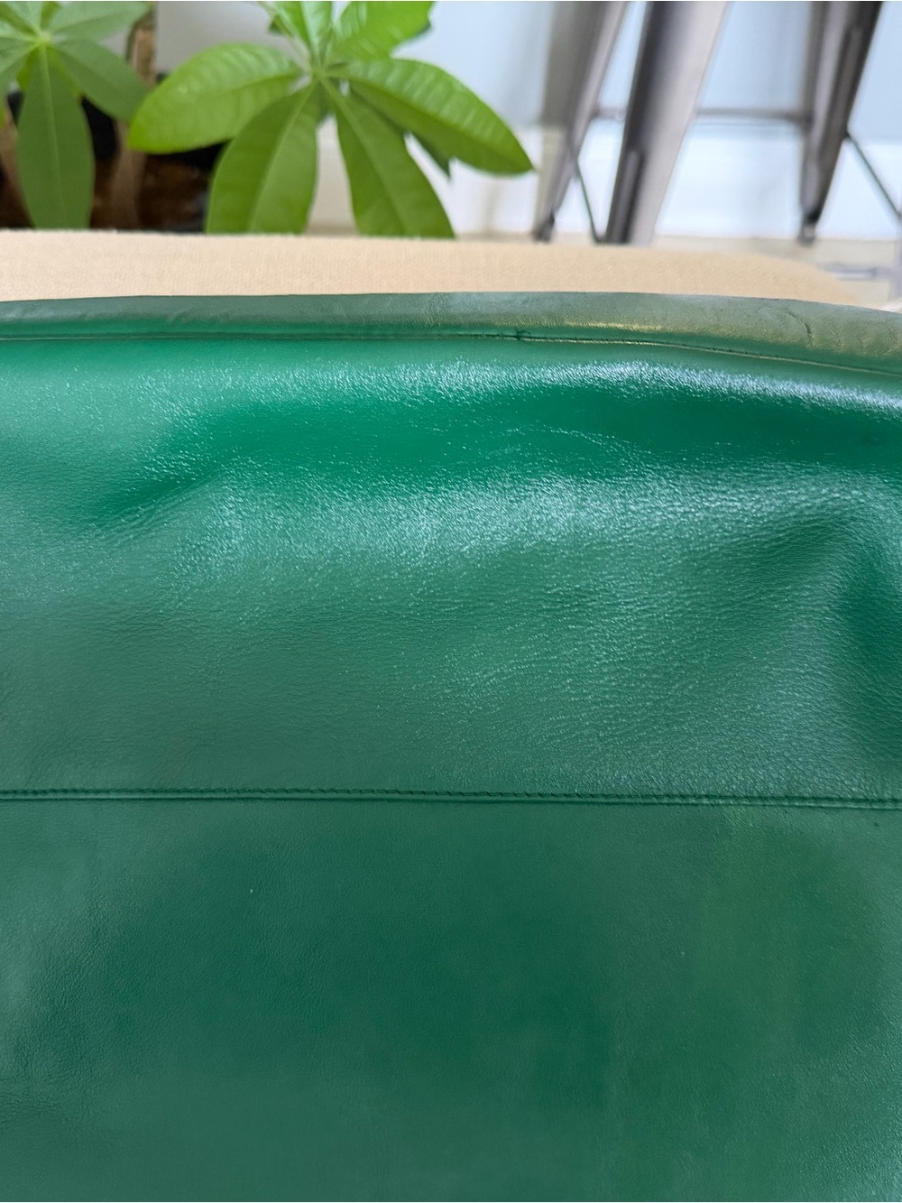 La Mer Green Leather Tote Bag - Picture 6 of 7